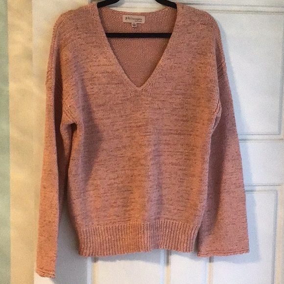 Blush pink philosophy brand sweater size lg in excellent condition - Picture 1 of 4